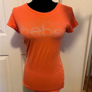 Bebe Orange Fitted Short Sleeve Tee